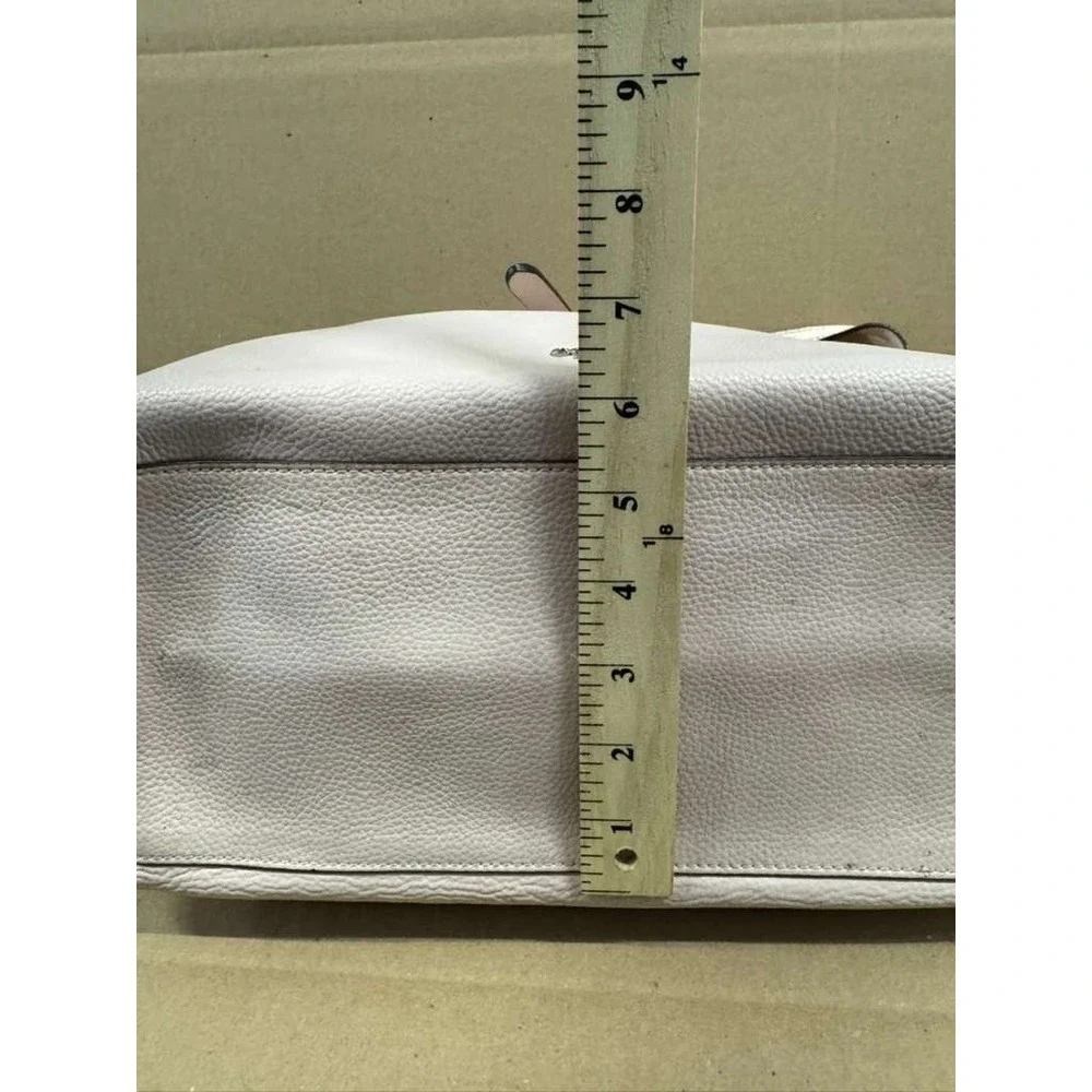 Coach Turn Lock Pebbled Leather Market Tote Bag Off‎ White #B1847-58849